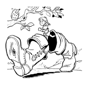 A coloring page of fairy tales tree